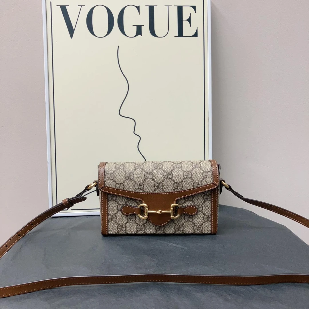 95新 GUCCI/古驰 W 古驰老花1955横版手机包单肩斜挎包70628391