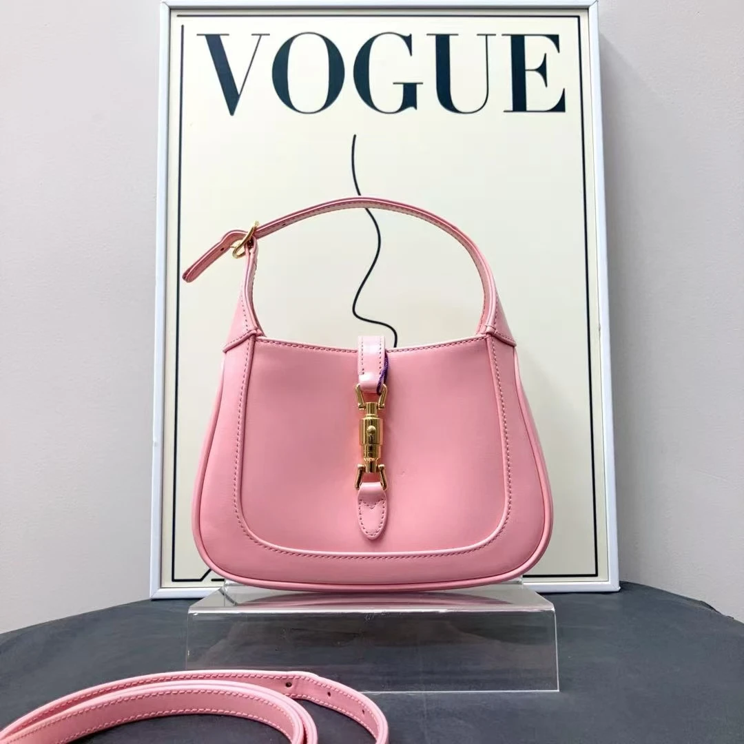 95新 GUCCI/古驰 W粉色老花jackie 1961 mini单肩包43996545