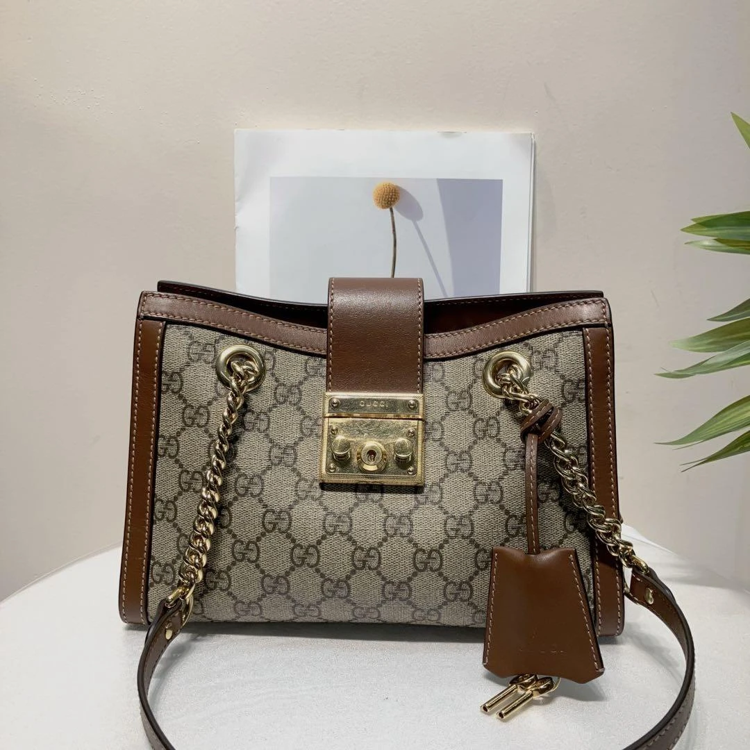 95新 GUCCI/古驰 W古驰老花padlock小号单肩包.43260931