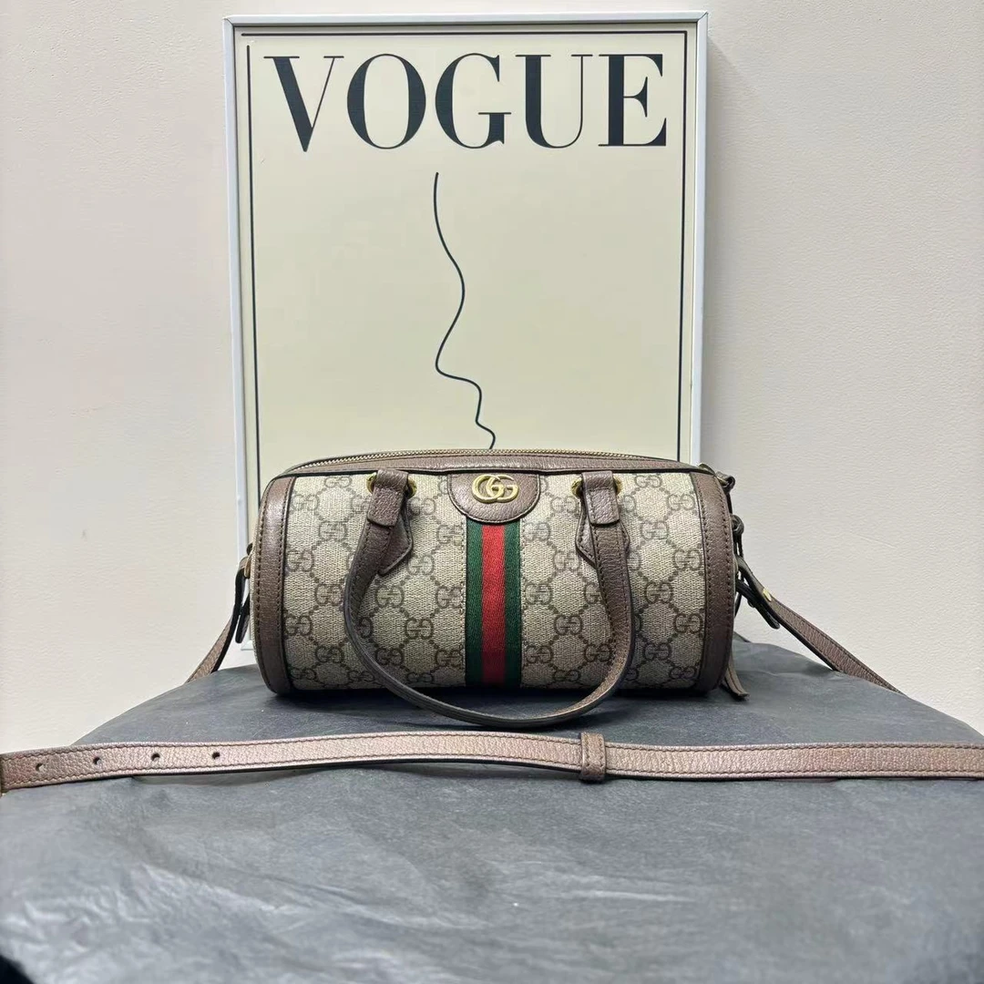95新 GUCCI/古驰 W古驰老花ophidia系列波士顿单肩包28352974