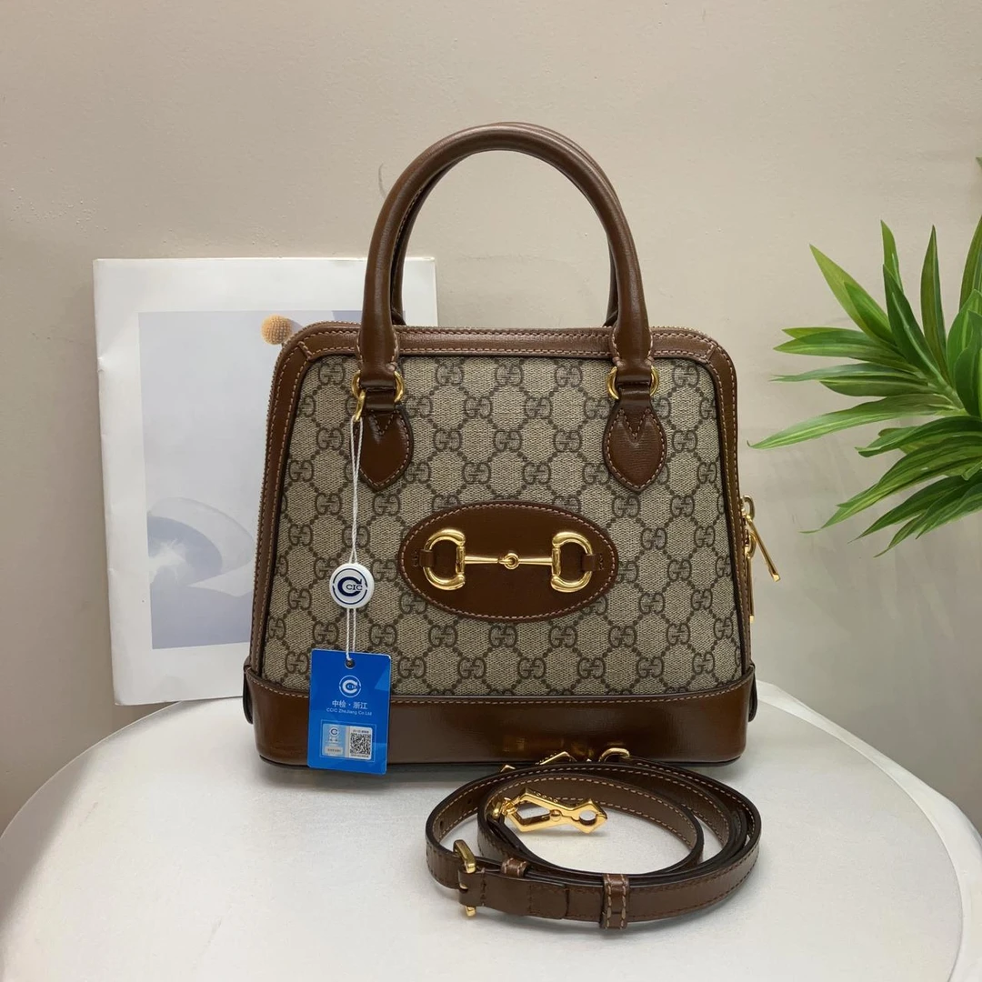 95新 GUCCI/古驰 W古驰老花1955马衔扣贝壳包小号单肩包27658903