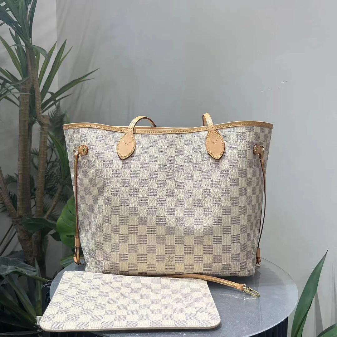 95新 LouisVuitton/路易威登 neverfull中号芯片款单肩包20562870