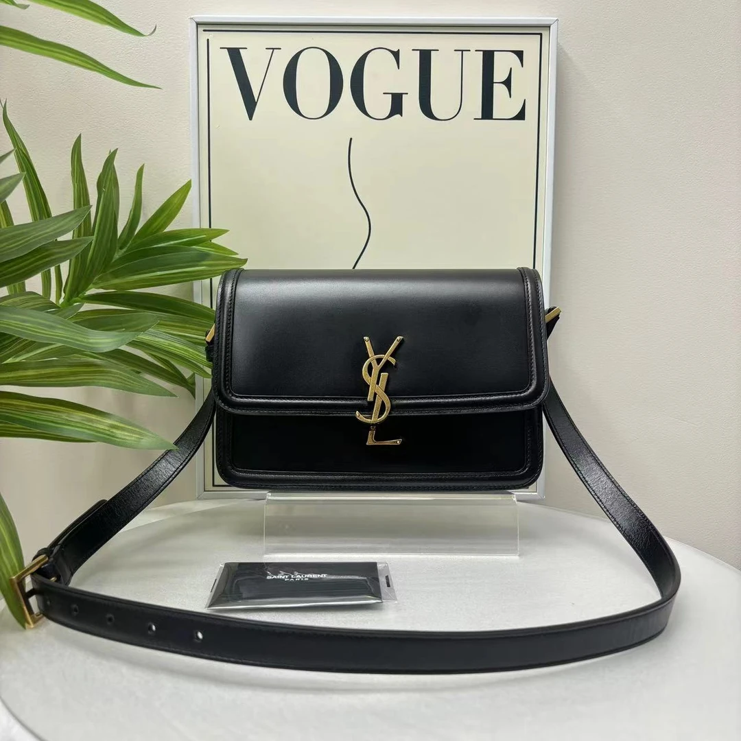 95新 YSL/圣罗兰 W圣罗兰黑色豆腐包中号单肩包78532211