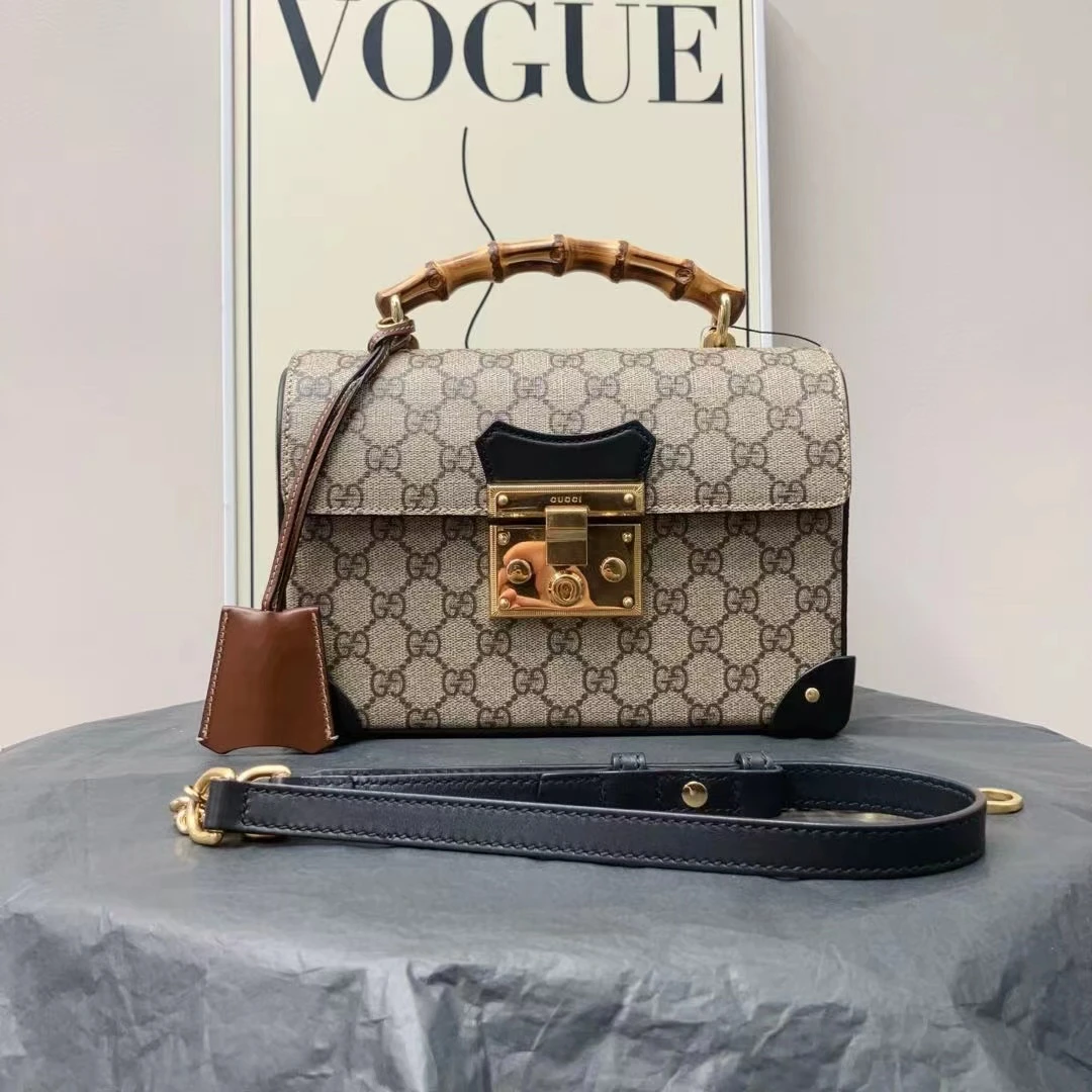 95新 GUCCI/古驰 W古驰老花padlock竹节盒子包53245209
