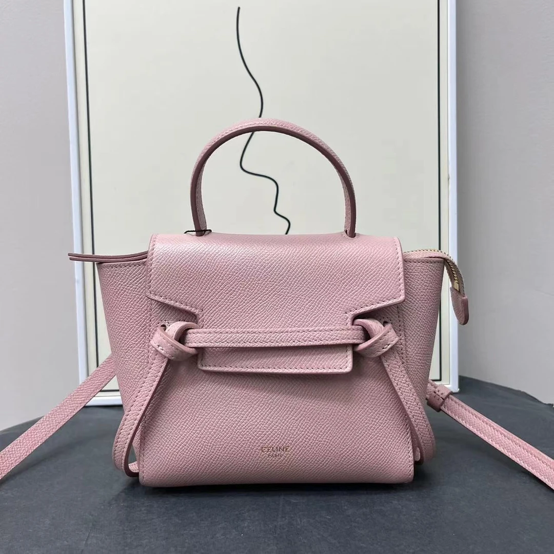 95新 Celine/思琳 W瑟琳粉色鲶鱼包pico手提包73970846