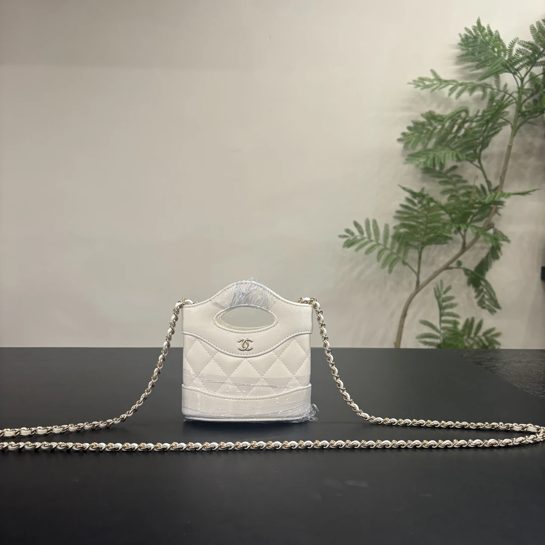 99新 Chanel/香奈儿 W白色24s 31bag薯条包芯片款 闲置85815242