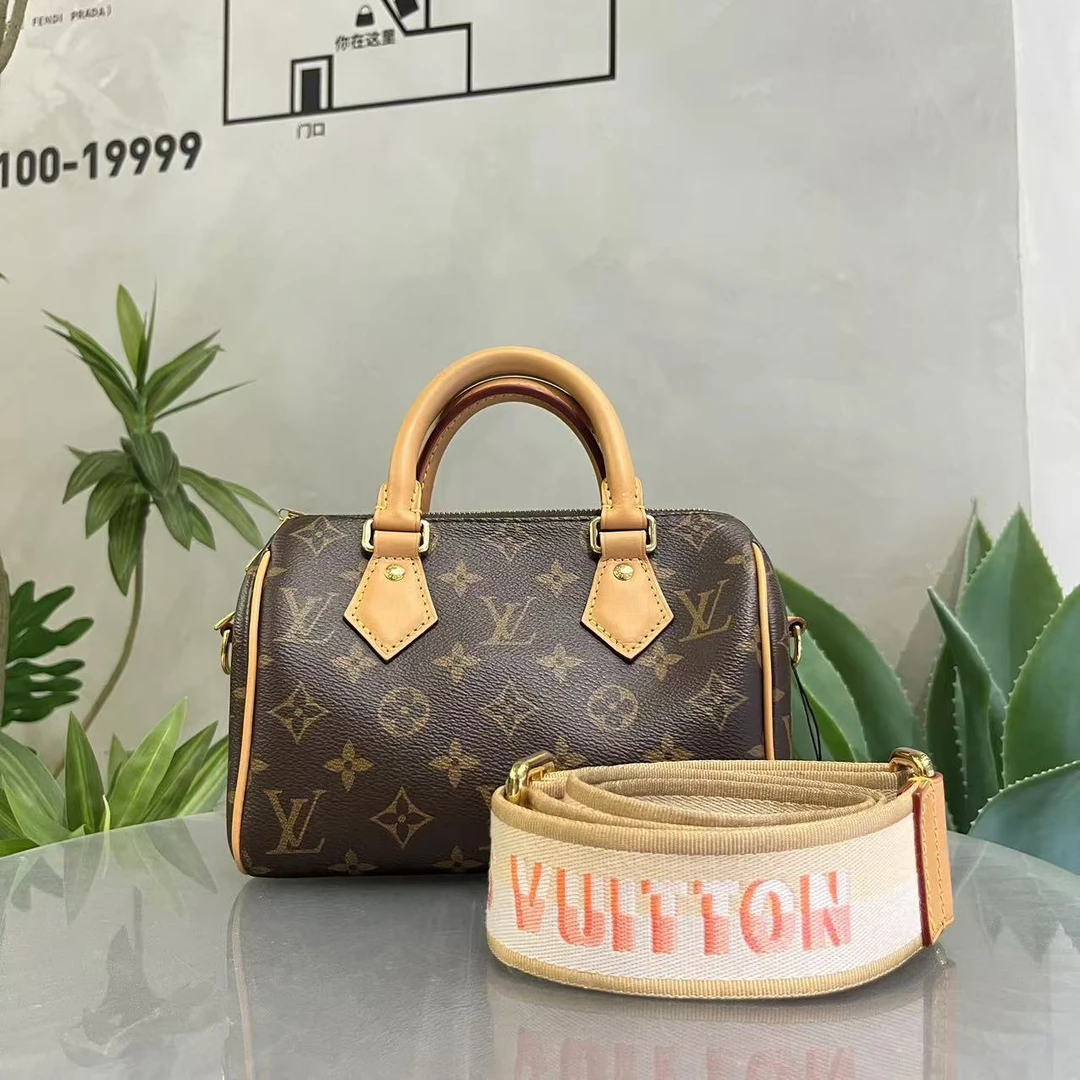 95新 LouisVuitton/路易威登 老花speedy20芯片款单肩包71240178
