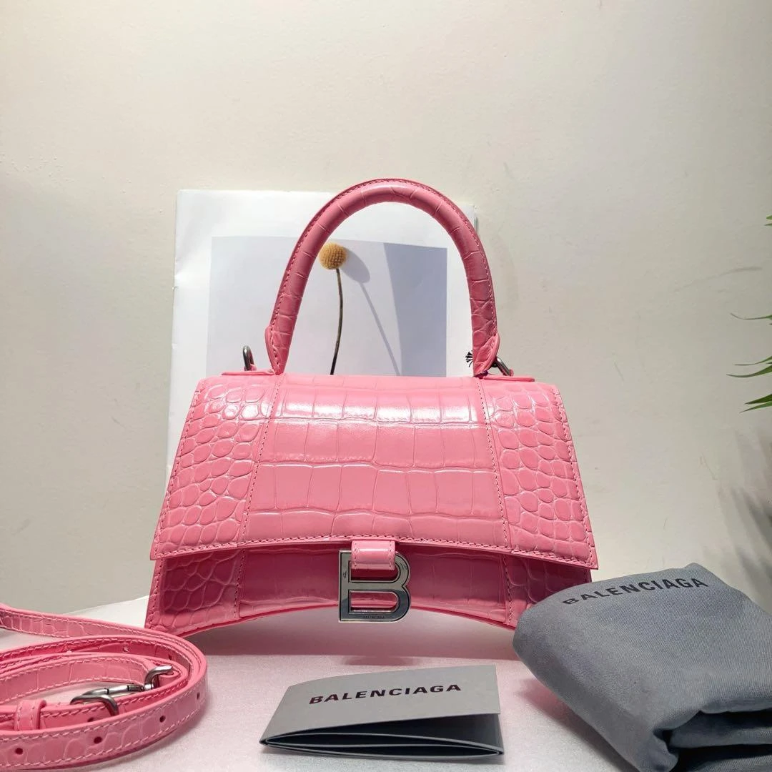 99新 Balenciaga/巴黎世家 W家粉色沙漏包s号闲置手提包22647511