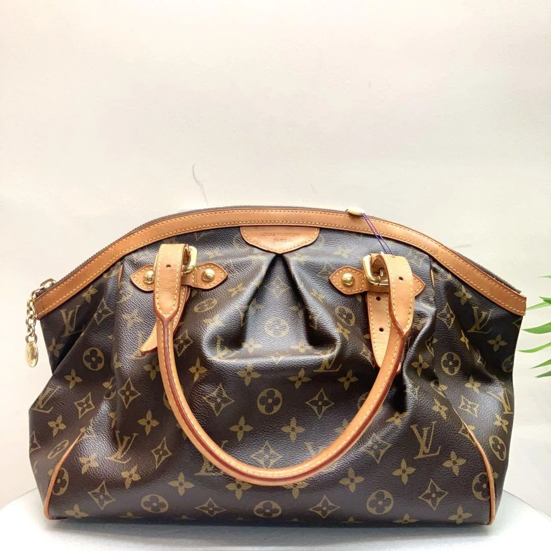 95新 LouisVuitton/路易威登 W老花tivoli饺子包单肩包55211060