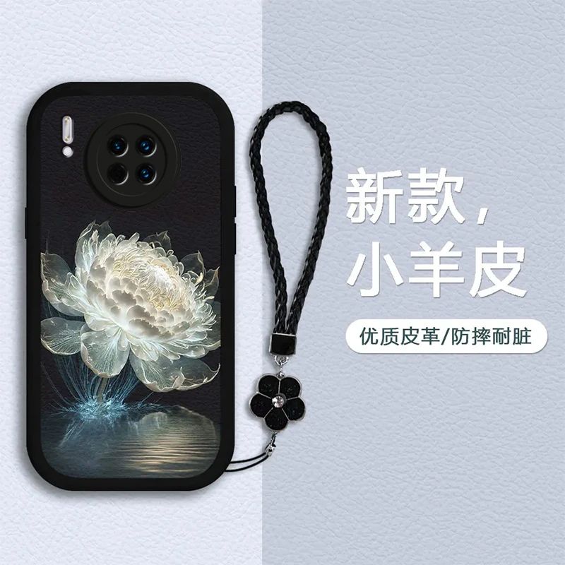 适用适用【华为Mate30】手机壳保护女款防摔高颜值昙花新款高级感网