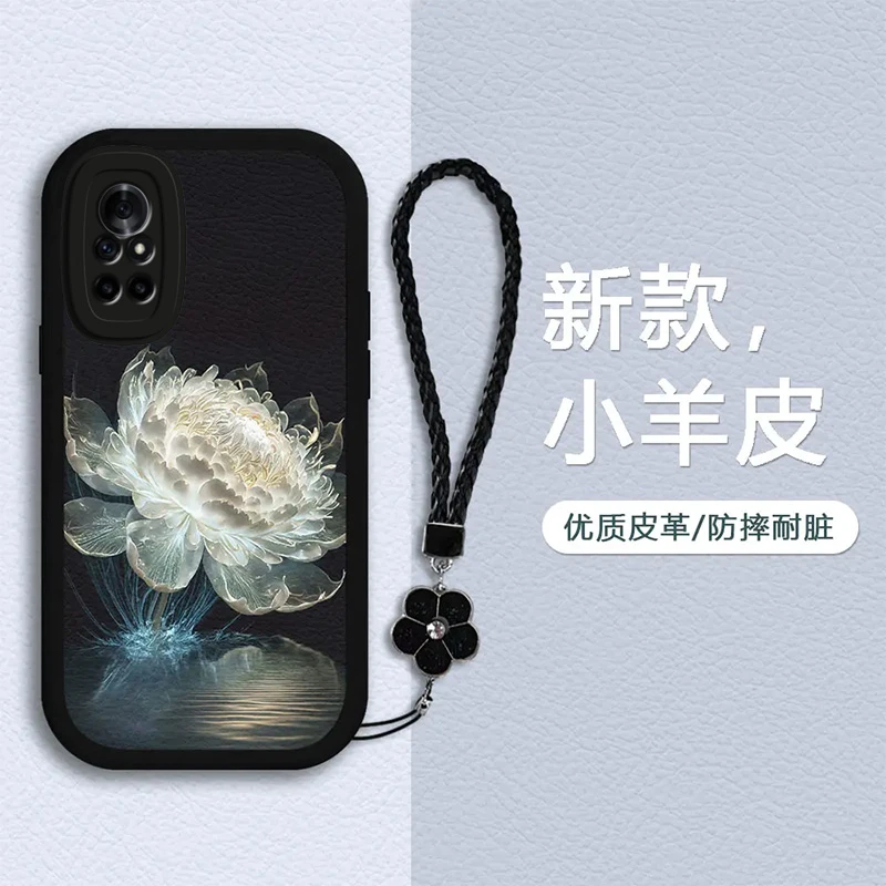 适用适用【华为nova8】手机壳保护女款防摔高颜值昙花新款高级感网
