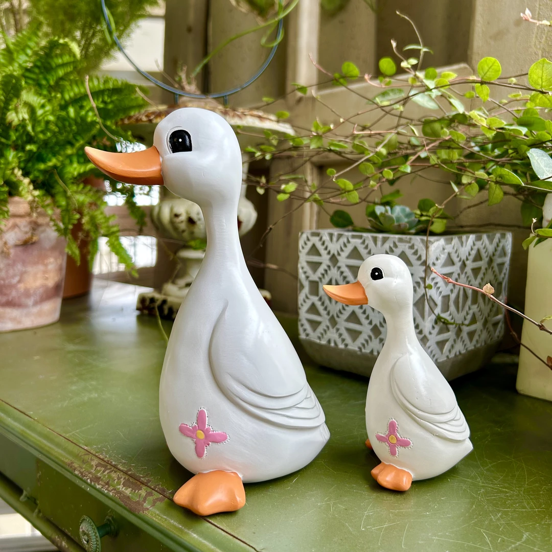 卡通鸭摆件 户外阳台露台别墅花园庭院装饰树脂工艺品桌面创意sks
