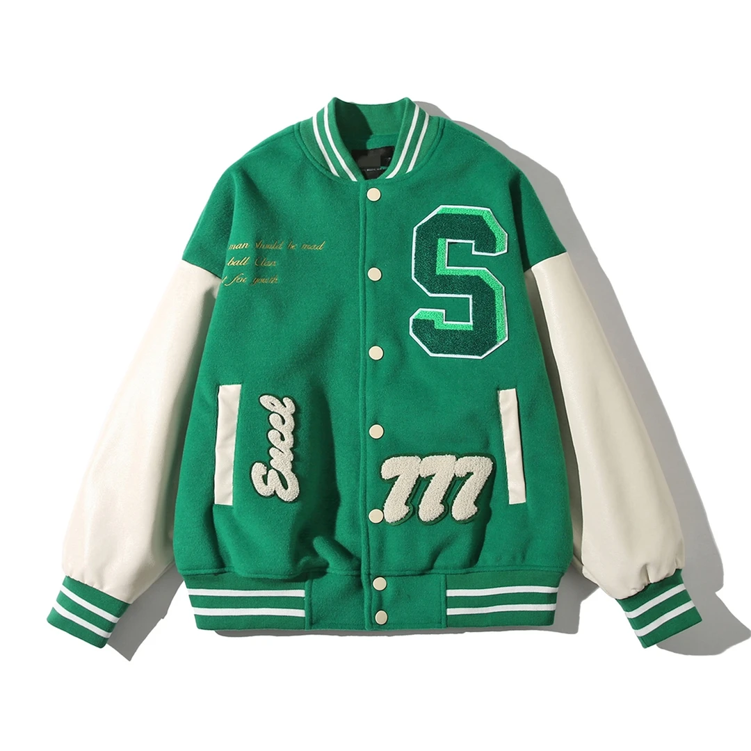 2025春季新款美式复古设计感小众棒球服外套宽松黑色夹克上衣女潮