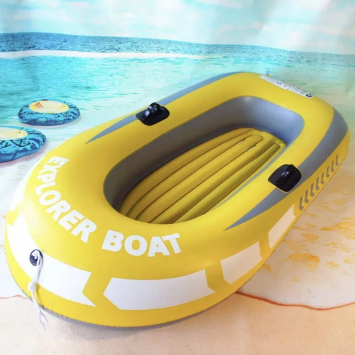 黄色充气船橡皮艇加厚pvc皮划艇钓鱼船漂流船