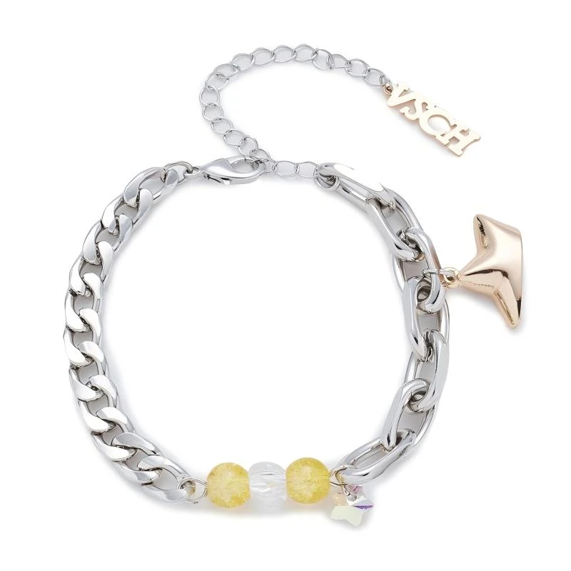 VSCH 合金仿水晶手链 铁盒系列 仿水晶磁吸幸运星情侣手链