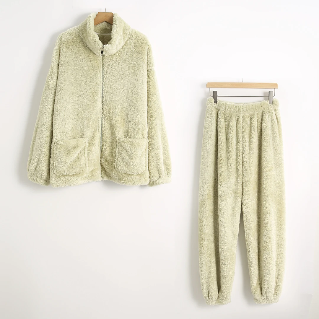 【 HONEY AMOR 】拉链套装女秋冬季加厚保暖睡衣家居服 /DZMZ26331