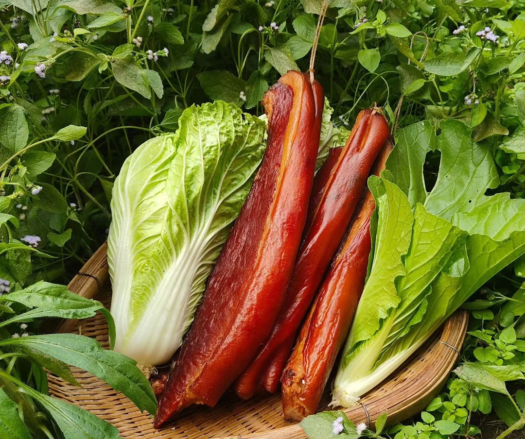 四川特产农家腌制烟熏后腿腊肉切片称重营养丰富煮熟食用散装年货