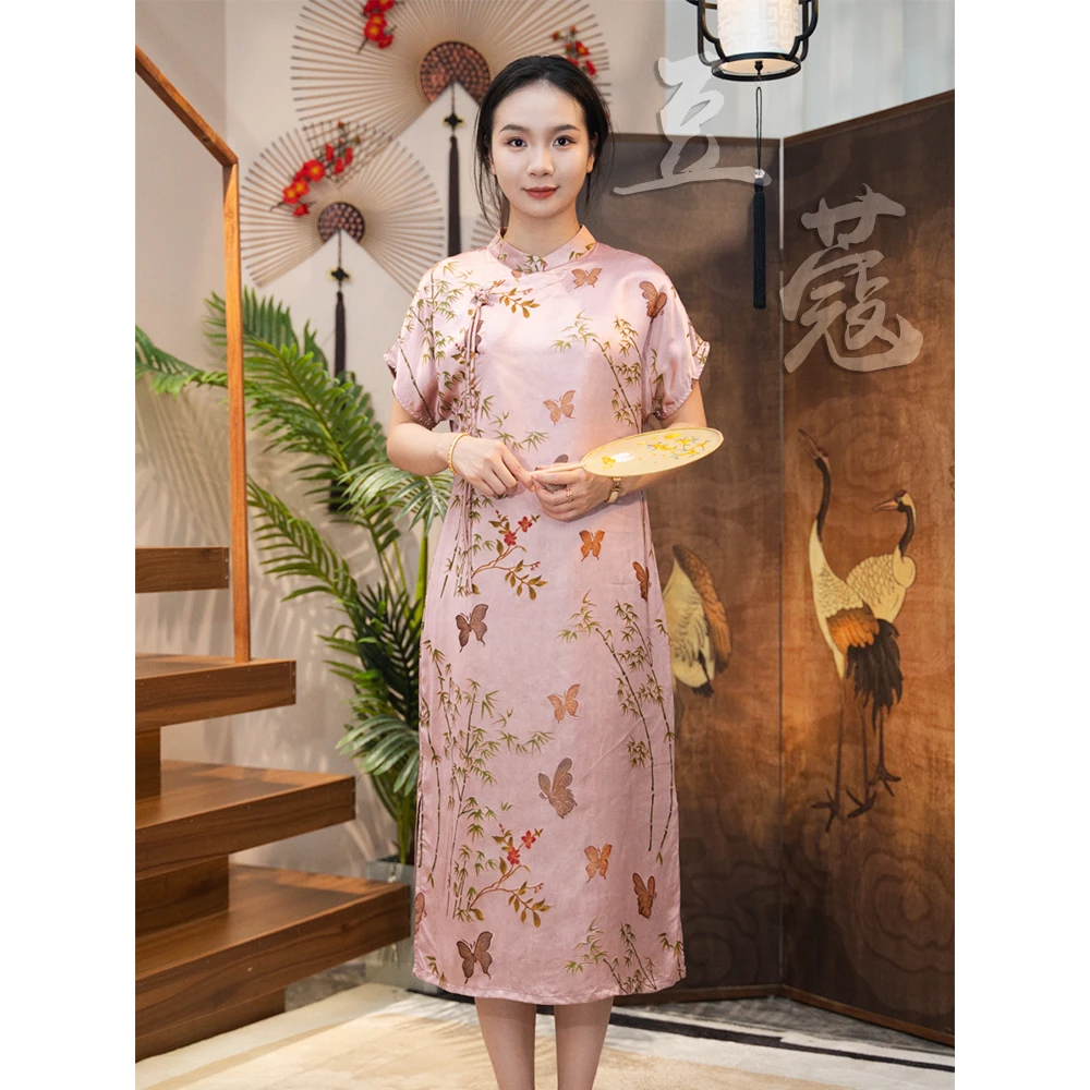 【豆蔻】新中式国风夏季立领女装连衣裙