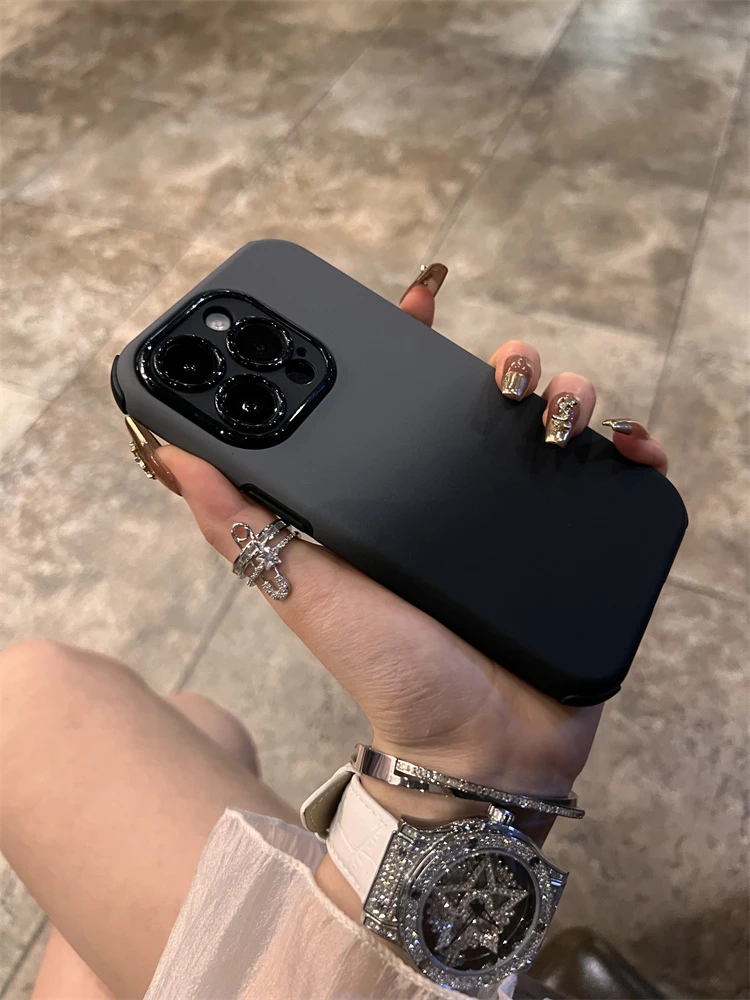 渐变灰黑四角防摔iphone15promax手机壳适用苹果14plus/13全包12