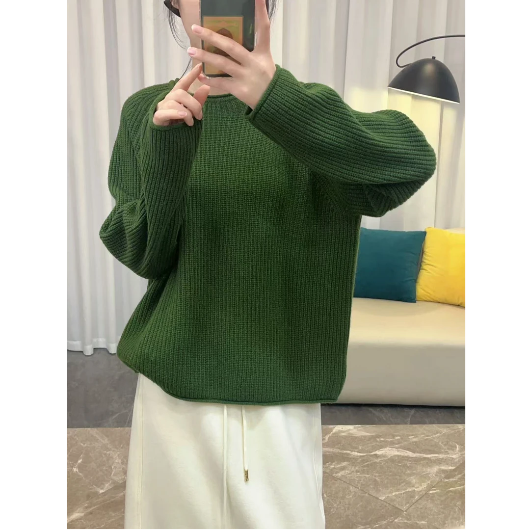 100%纯羊绒 秋冬氛围感慵懒风纯色女款羊绒衫03-89558
