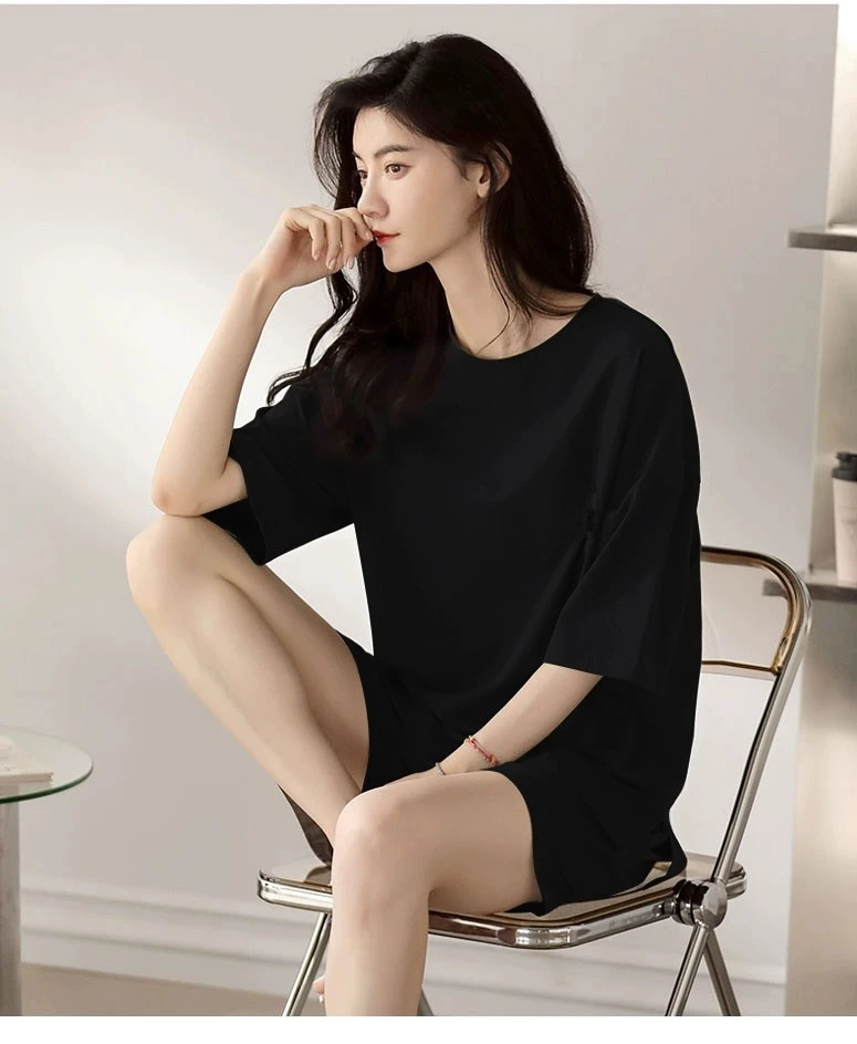 大码女装2024新款韩版休闲运动套装女宽松夏季阔腿短裤两件套ins