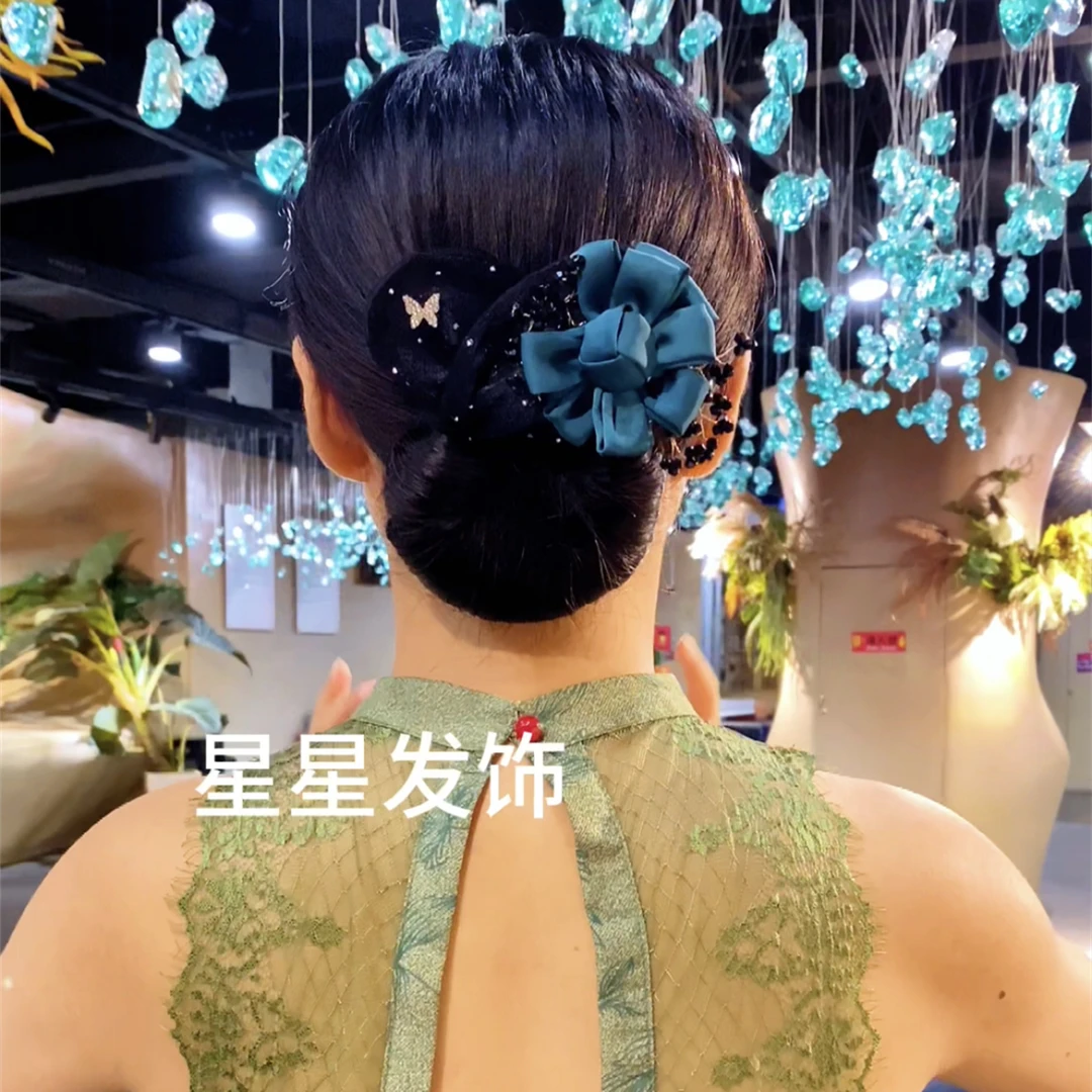 C94-高档一朵花发夹马尾夹绿色2023秋冬高档头饰品新款韩版简约