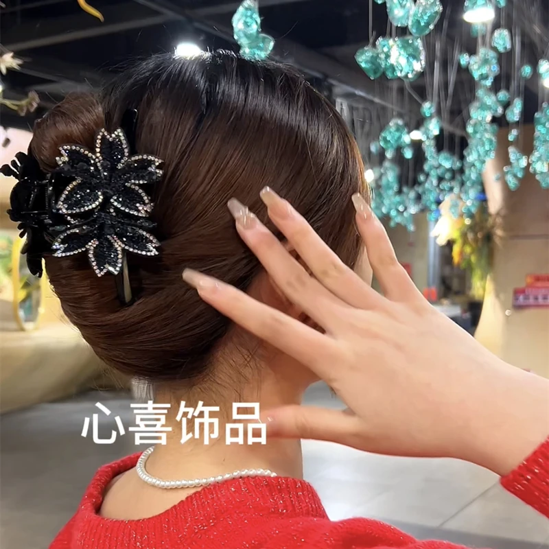C140抓夹后脑勺头饰发饰品秋冬新款蝴蝶结高级感发夹气质发卡