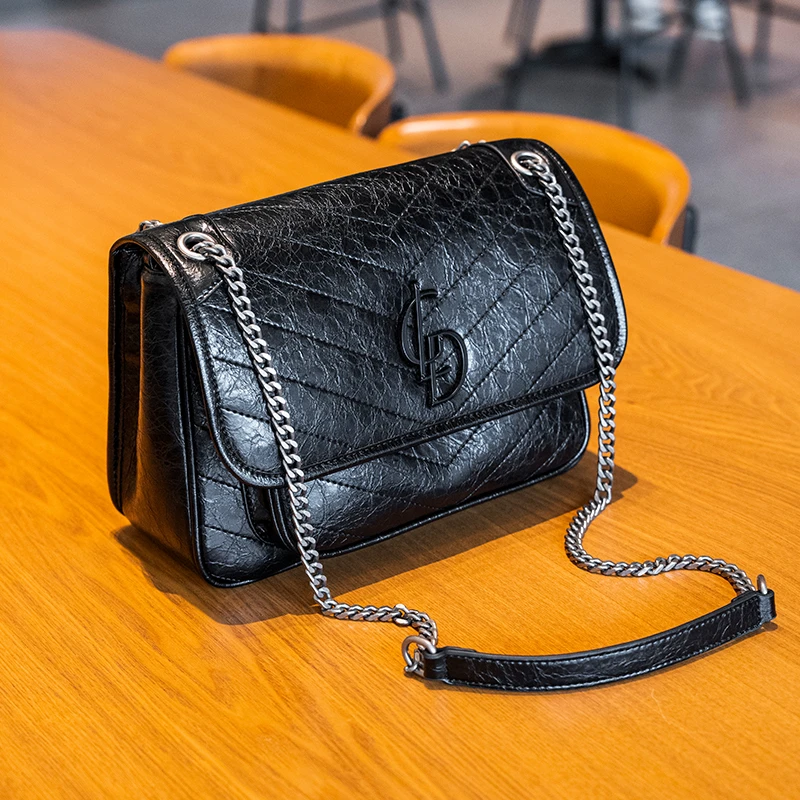 【当日发】戈兰黛女包2025新款流浪包复古链条邮差包大容量单肩包