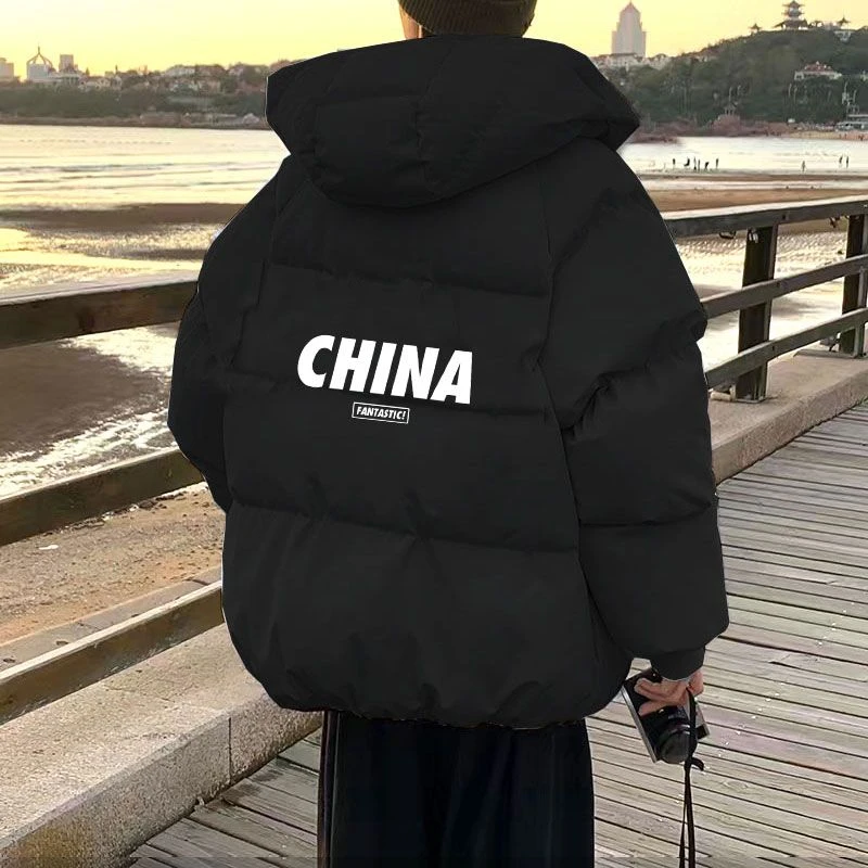 波司豋冬季2023新款宽松港风黑色面包服青少年连帽棉服痞帅学生外