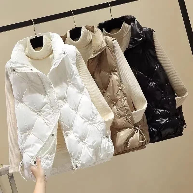 波司豋羽绒服马甲女2023新款秋冬百搭坎肩亮面免洗洋气时髦马夹背