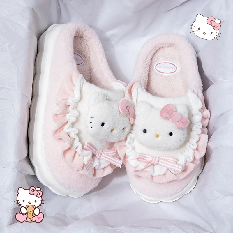 凯蒂猫棉拖鞋女款冬季室内家用HelloKitty三丽鸥卡通少女心棉拖女