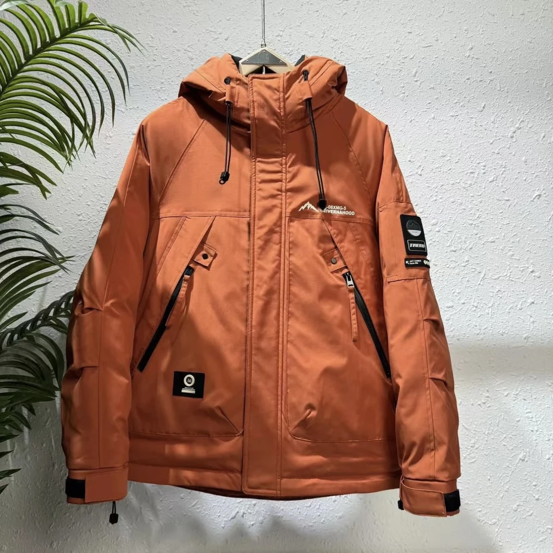 新款（爱马仕橙）加厚百搭连帽冲锋衣羽服户外登山保暖舒适外套男