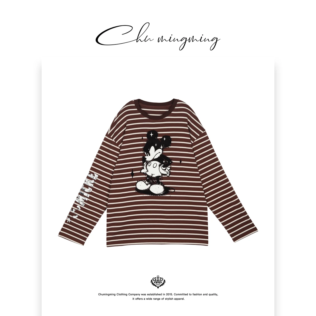 【CHU/2024SSNEW】原创设计米奇条纹上衣XYJ13