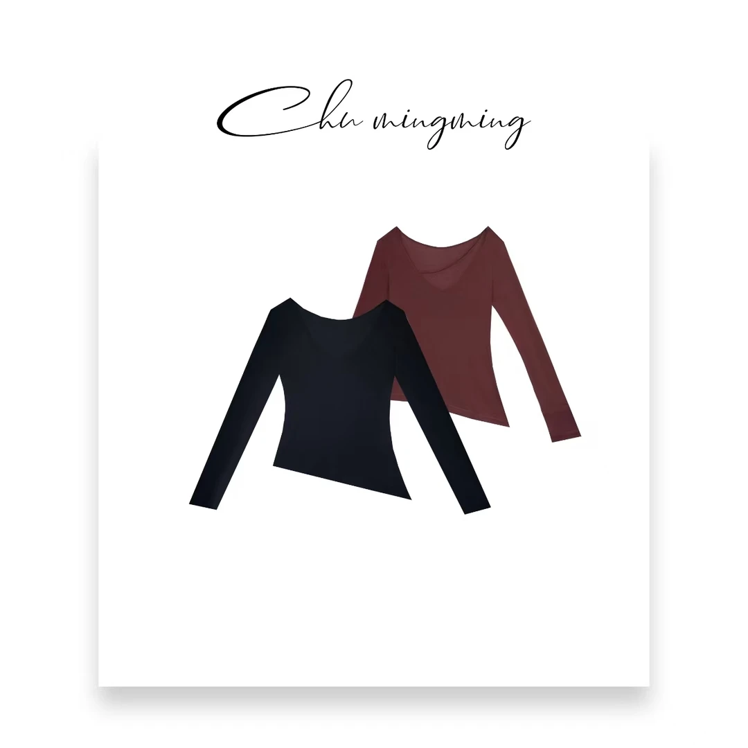 【CHU/2024SSNEW】原创设计《画染》气质百搭修身V领系带上衣WWJ02