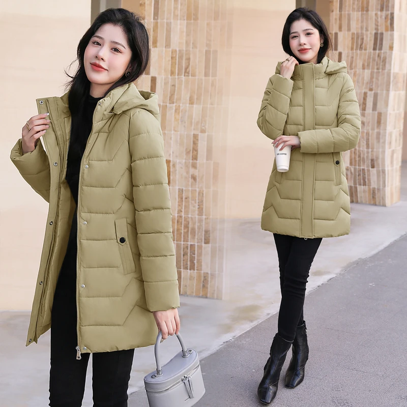 冬装中长款韩版显瘦过膝加厚保暖修身2023新款防寒女士