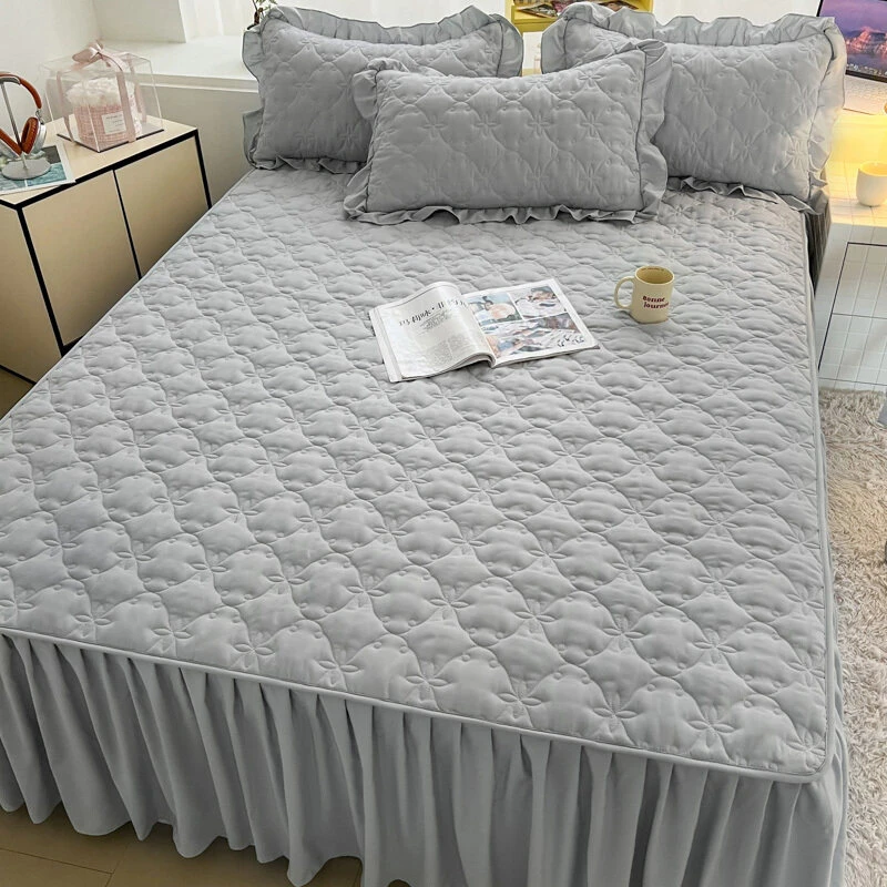 水洗棉夹棉床裙罩床罩床垫保护套罩加厚床单防滑遮丑床围裙罩四季