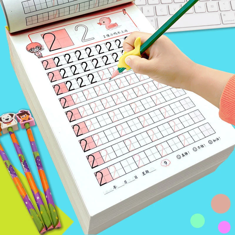 幼儿数字描红本儿童练字帖拼音笔顺写字本幼儿园大班初学者