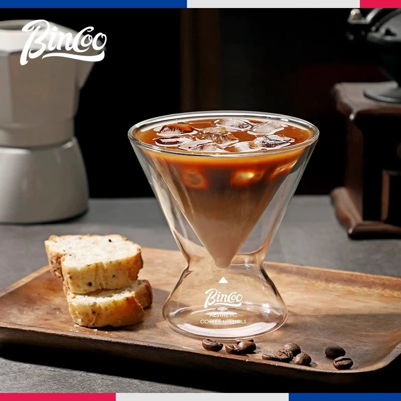 Bincoo咖啡杯冰美式意式萃取杯双层咖啡杯士忌特调饮品杯拿铁杯子