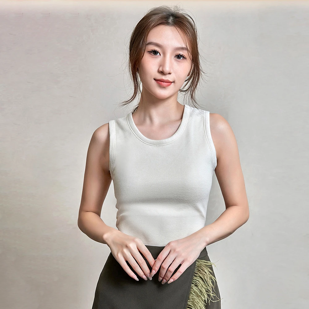 冬款女款黑金羽绒蚕丝保暖背心(2363)