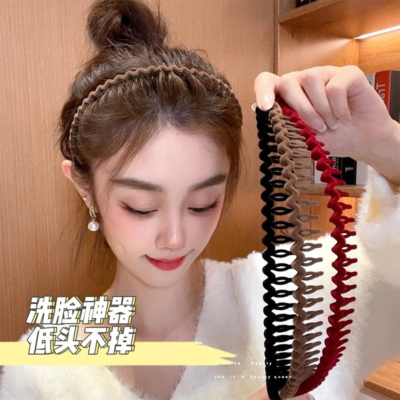 非金属发饰 植绒洗脸发箍女防掉带齿碎发整理神器压发日常头头箍
