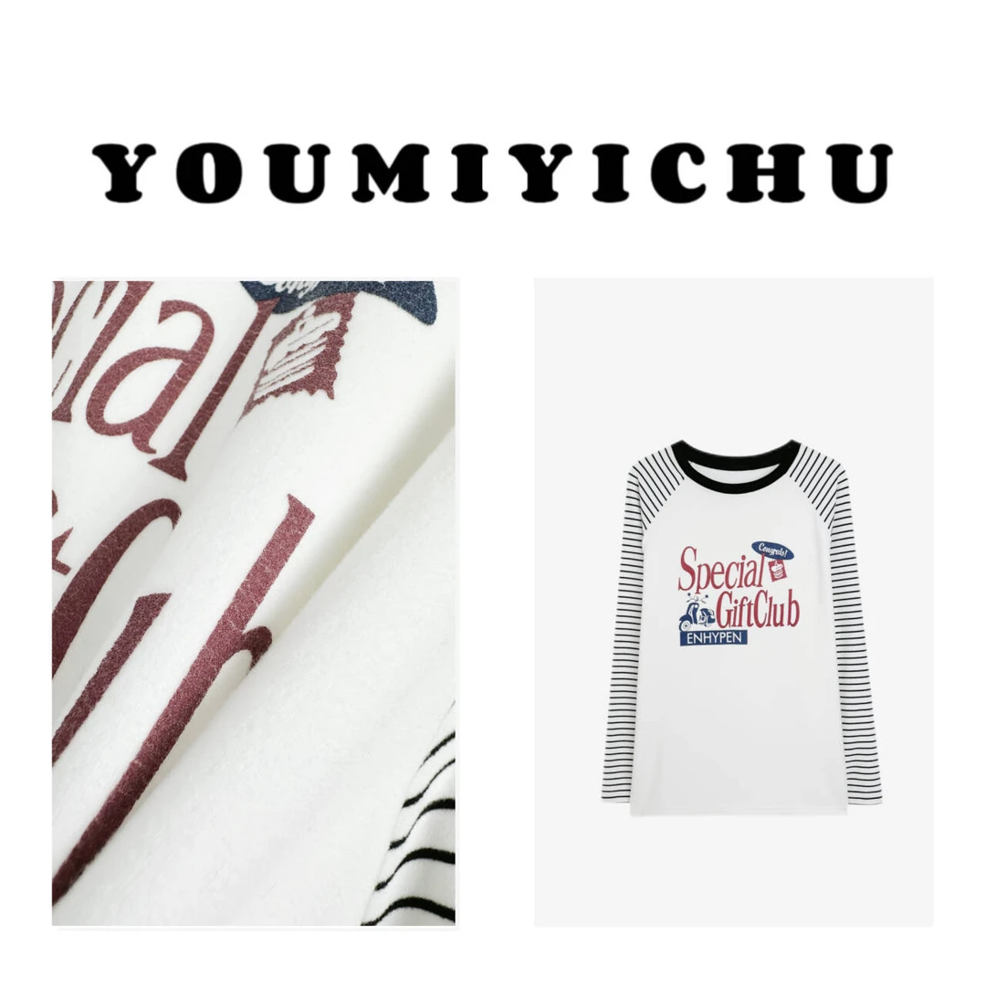 Y.M |  “特别礼物” 双面澳绒 韩系休息百搭款插肩袖打底T恤3227