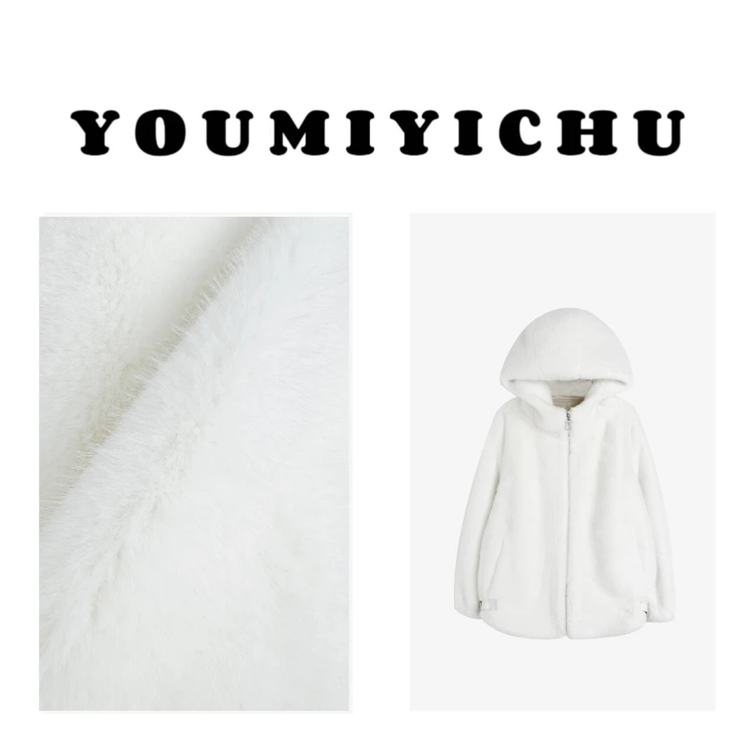 Y.M |  “白雪公主”冬日暖绒绒 休闲百搭款毛毛连帽外套2809