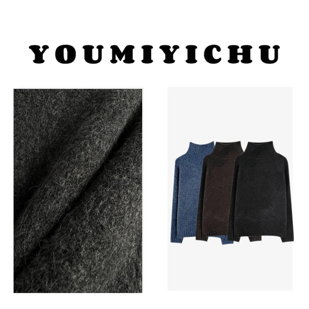 Y.M | 蓝茉莉·BlueJas 糯米羊毛 自由领舒适保暖针织毛衣4143