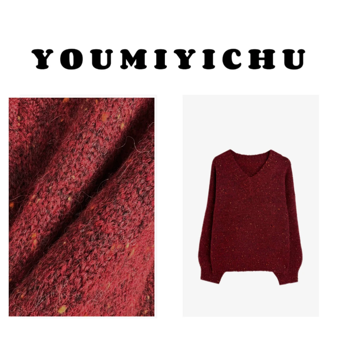 Y.M | 幸运色 尊嘟好看 段彩羊毛 韩系休闲百搭V领毛衣78508