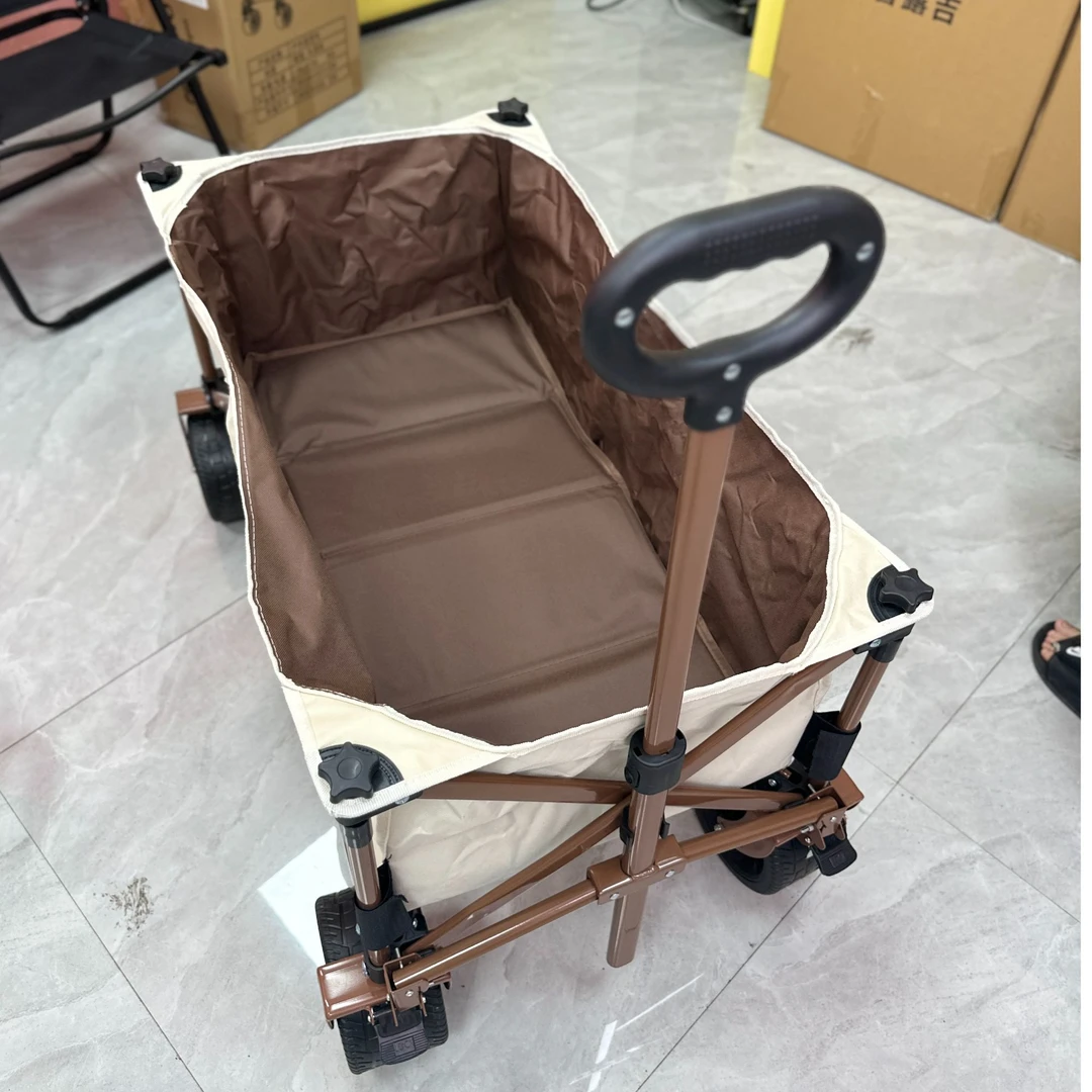 【直播间福利车】卡其色聚拢款万向轮小推车