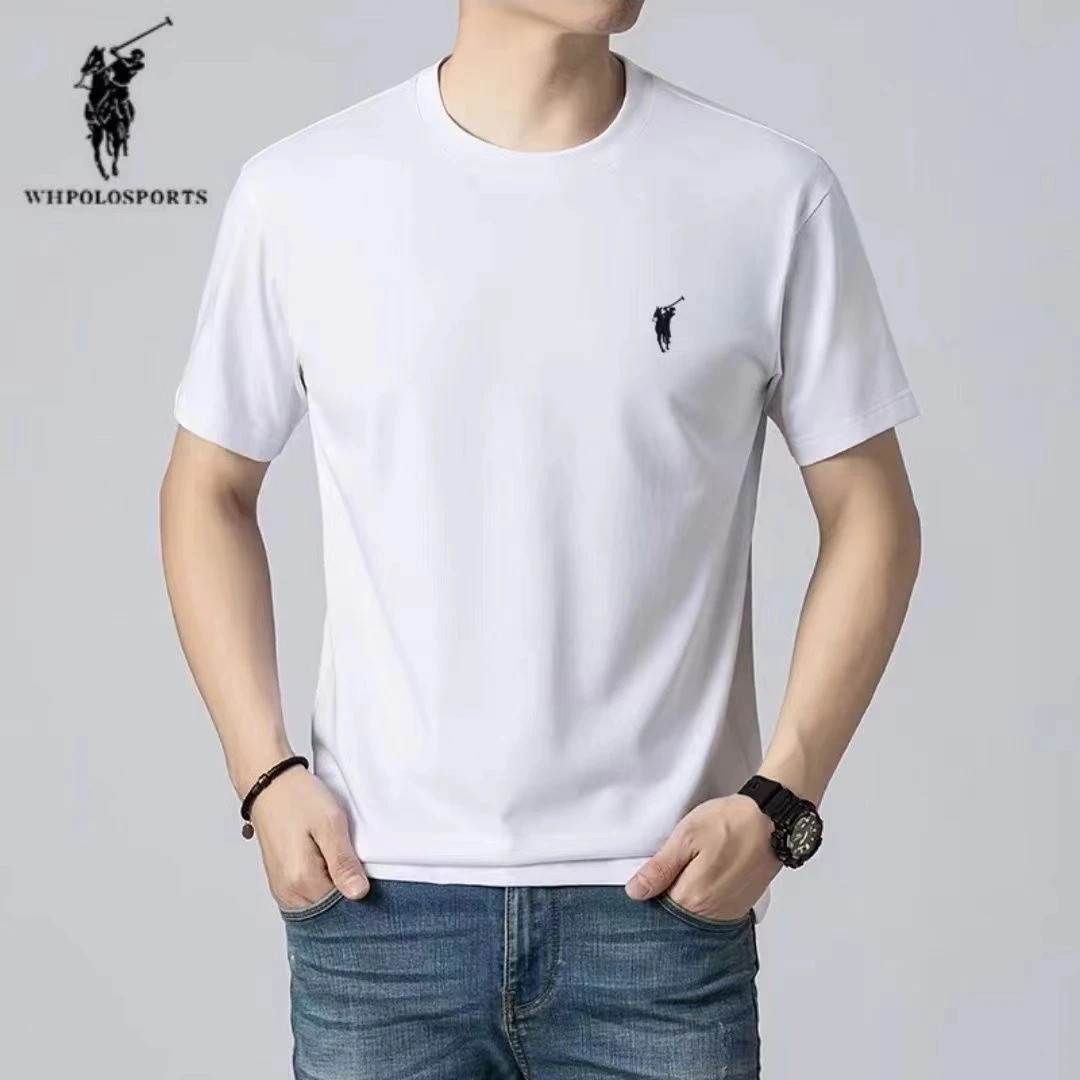 纯棉T刺绣男女运动时尚休闲夏季短袖百搭潮流吸汗透气圆领