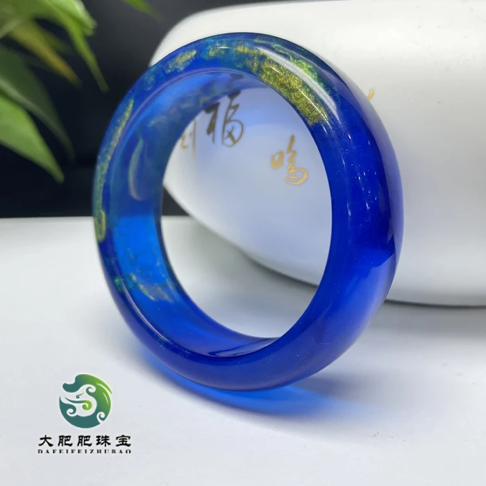 【大肥肥珠宝】F014正品收藏蓝瓷天玄时尚百搭精美手镯
