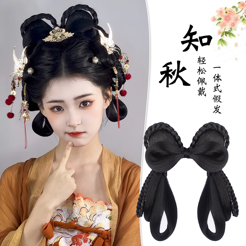 七舍汉服假发一体式古风发包盘发兔耳发髻古装头饰新年发型垫发女