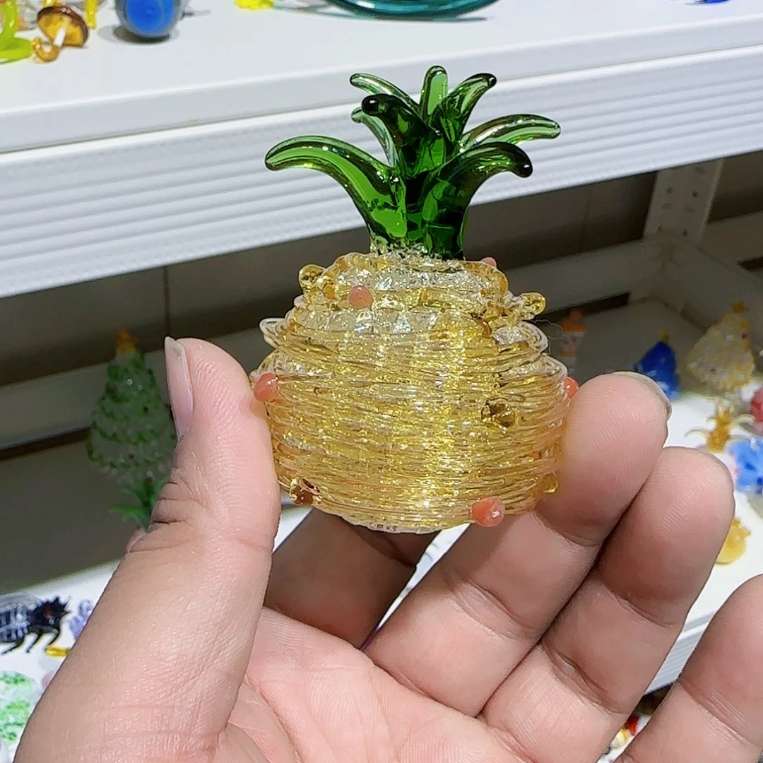 琉璃手工艺品金色大菠萝