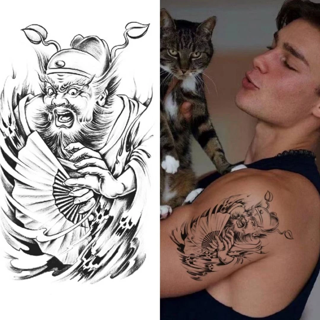 柒画（GZ-511） 捉妖钟馗 草本纹身贴防水持久身体贴画11x18cm